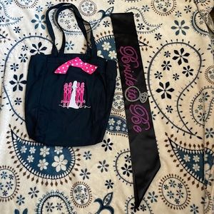 Bride to be tote and sash